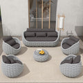 TWT 6-Piece Aluminum Patio Furniture Set, Modern Outdoor Conversation Set by TWT