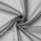 Grey Sheer Curtains 45 Inch Long 2 Panels, Short Voile Drapes - Image 4