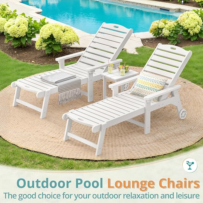 LUE BONA Lounge Chair Outdoor, HDPS Chaise Lounge Outdoor - Image 2