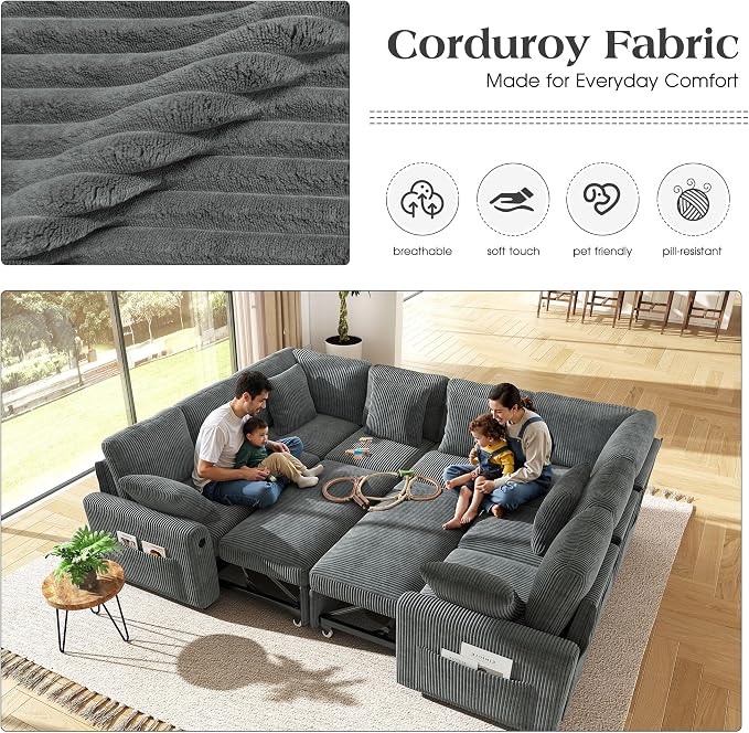 Ihanherry 8-Seater Large Sectional Sofa Bed - Image 4