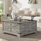 Furnideco 35.5''W Square Coffee Table Farmhouse Lift top Coffee Table by FurnidecoFurniture