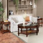 LEEMTORIG Oval Coffee Table for Living Room, Cherry Solid Wood - Image 4