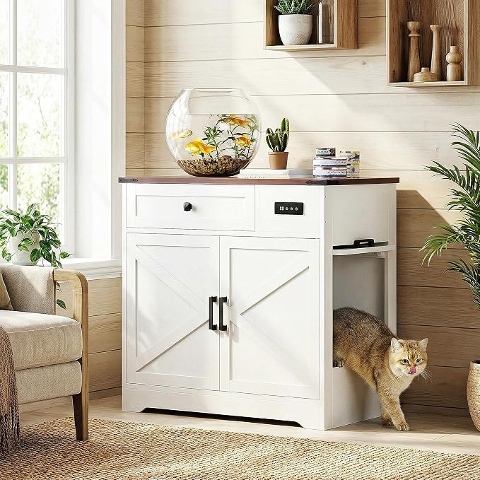 LIKIMIO 31.5" Smart Cat Litter Box Enclosure by LIKIMIO