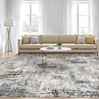 LOONGRUG 7x9 Area Rug Washable Large Neutral Modern Living Room Rugs | Abstract - Image 5