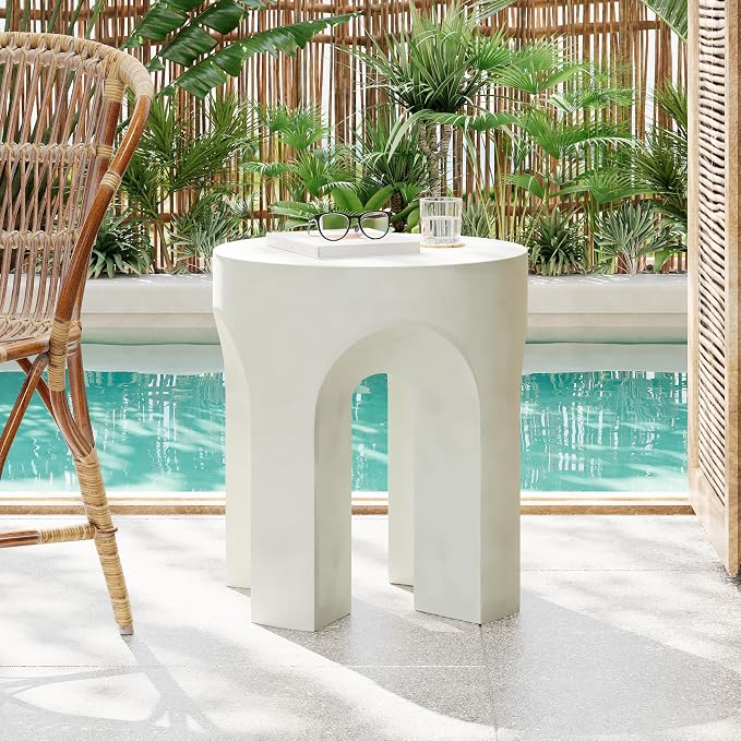 Christopher Knight Home Ottilie Outdoor Side Table, Lightweight Concrete Garden by ChristopherKnightHome