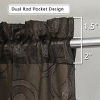 Furman Sheer Curtains Chocolate 45 Inch Length 2 Panels Set, Jacquard Clip - Image 7
