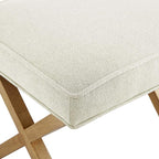 Amazon Basics Small Ottoman Foot Rest, Mid-Century Modern X Square Polyester - Image 5