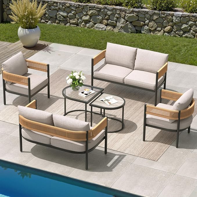 Grand patio 6-Piece Wicker Outdoor Furniture Set - Image 9
