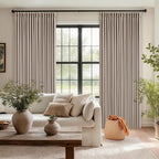 Burlywood Birch Linen Pinch Pleated Blackout Bedroom Curtains 80 Inch Long | - Image 7