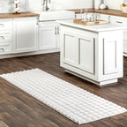nuLOOM Jeni Off White Checkered Washable Runner Rug, Off White by nuLOOM