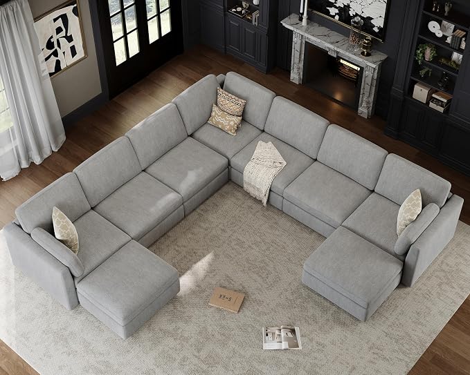 Oversized Modular Sectional Sofa, Solid Wood Frame Sofa, Removable Washable - Image 4