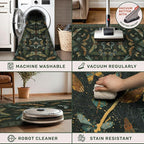 3x8 Dark Green Long Hallway Runner Rug - 8ft Washable Non Skid Wide Runner Rugs - Image 4