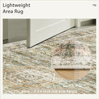 Soalmost 5x7 Area Rug Green/Orange Low Pile Washable Trendy Faded Style Rug | - Image 7