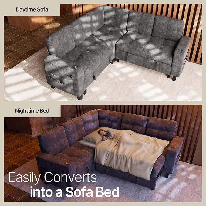 Marsail 84.6" Sectional Sleeper Sofa - Image 3