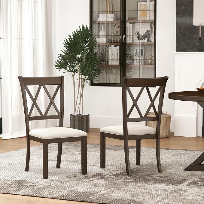Roundhill Furniture Windvale Fabric Upholstered Dining Chair - Image 3