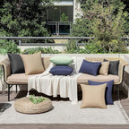 MIULEE Pack of 2 Decorative Outdoor Solid Waterproof Throw Pillow Covers Faux - Image 5