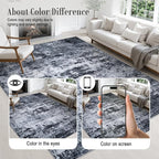 2x6 Washable Runner Rug：Modern Abstract Kitchen Carpet Black | - Image 6