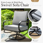 Sophia & William 2 Pieces Patio Furniture Sets Metal Sofa Chairs Patio Cushion - Image 4