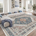 9x12 Area Rugs for Living Room, Large Washable Rug, Dining Room, Low Pile by Zesthome