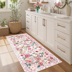 DUKINO 2x5 Runner Rug, Floral Washable Rug - Image 3