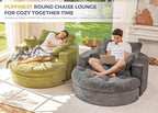 MAXYOYO Oversized Round Chaise Lounge Sofa, Upholstered Lounge Chair - Image 4