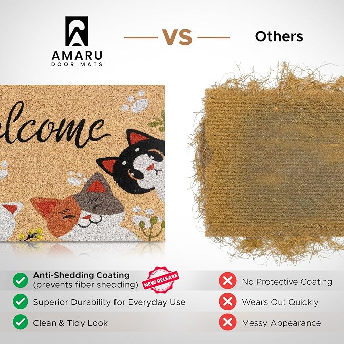 Coir Welcome Mat, 17 x 29 in | 100% Natural Coir, Anti-Shedding, Durable PVC - Image 3