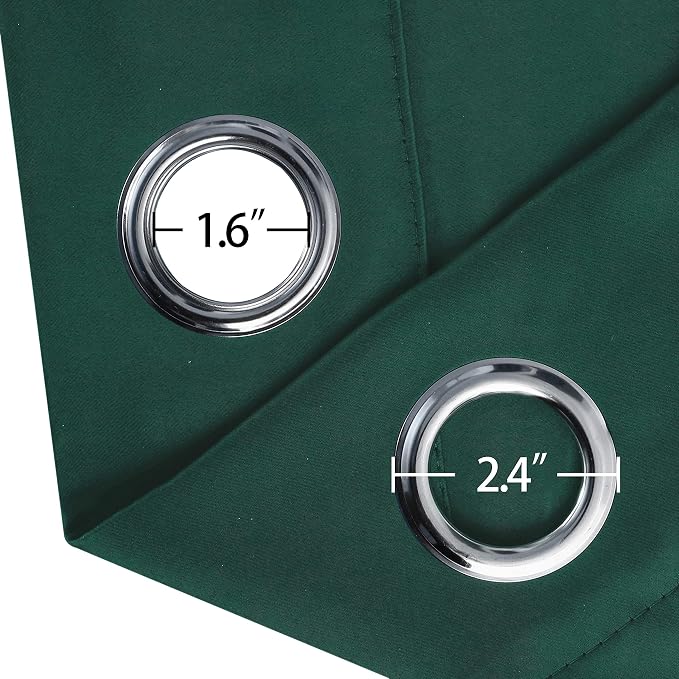 Dark Green Bedroom Blackout Curtains/52 x 63 Inch Long/Set of 2 Curtain - Image 6
