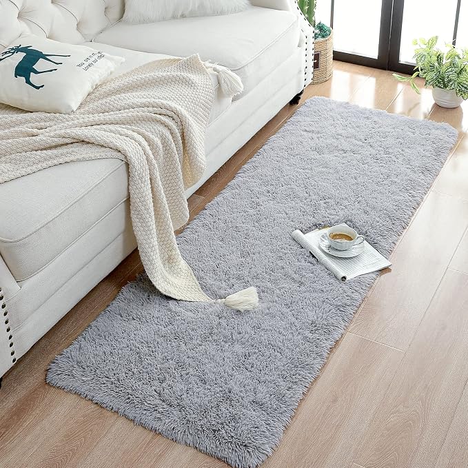Chicrug Soft Runner Rugs for Bedroom Living Room Plush Fluffy Rug 2x7 | Shag - Image 5