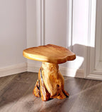 Cedar Wood Tree Stump Stool 13.5"x12"x14"H Live Edge Natural Coffee Side Table by Warmaxx-warmhomesweetdream