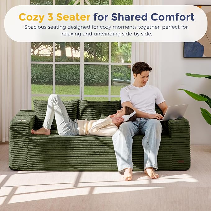 MAXYOYO 79" Oversized Boneless Loveseat Sofa Couch - Image 3