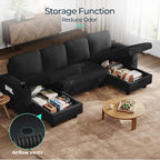 LINSY HOME Sectional Sleeper Sofa Pull Out Couches - Image 5