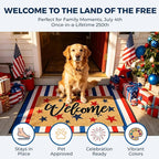2 Pcs Patriotic Door Mat Set for 4th of July Front Porch Decor, Layered - Image 5