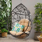 Christopher Knight Home Isaiah Indoor/Outdoor Wicker Tear Drop Hanging Chair - Image 4