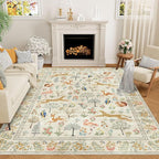 DUKINO 8x10 Area Rugs, Washable Soft Animal Bedroom Rug Non Slip, Low Pile by DUKINO
