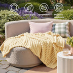 Bedsure Soft Twin Blanket for Bed Decor Gifts Custard Yellow 60"x80" | Birthday - Image 5