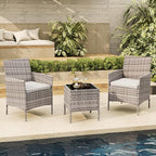 3-Piece Outdoor Furniture Set, PE Rattan Wicker Chairs - Image 7