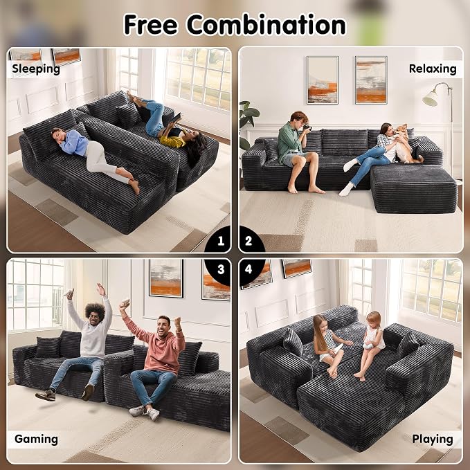ovios 104" Cloud Boneless Couch - Image 6