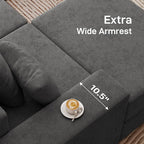 Living&Giving 128" U-Shaped Cloud Sectional Couch - Image 7