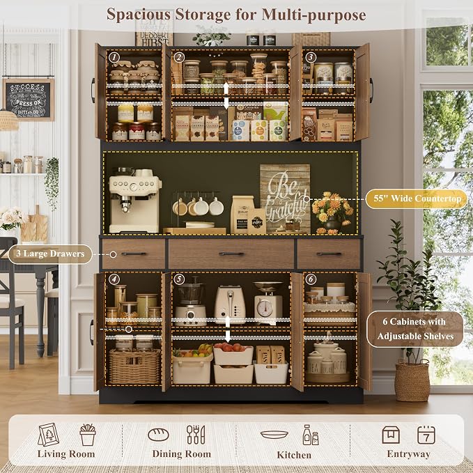 HOSTACK 71" Tall Pantry Cabinet - Image 5