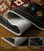 Southwestern Round Rug 6ft, Low Pile Soft Circle Area Rug - Image 4