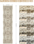 2.5x10 Kitchen Runner Rug Non Slip Vintage Washable Rugs, Carpet Runner - Image 2