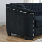 77" Modern Velvet Chesterfield Sofa - Image 5