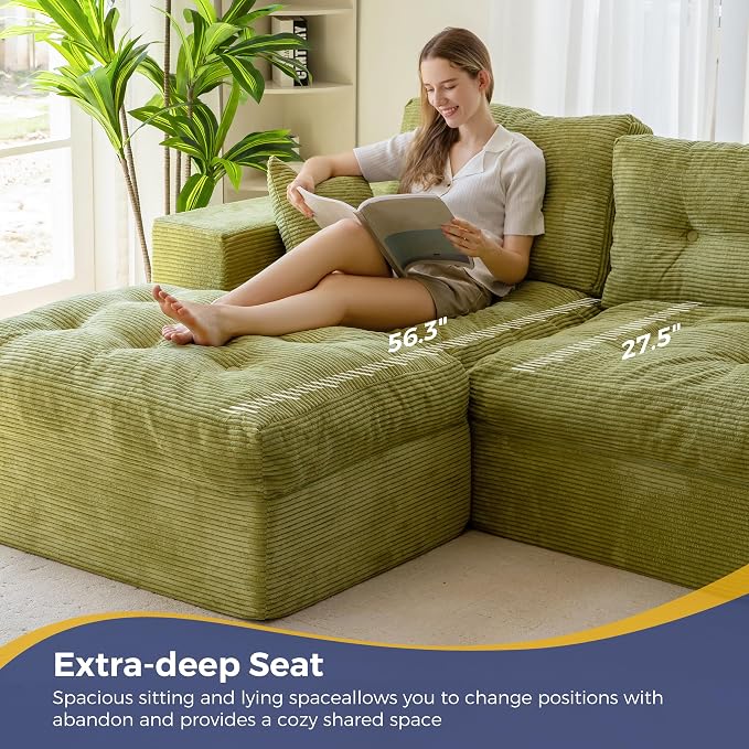 MAXYOYO 104" L Shaped Modular Sectional Sofa - Image 9
