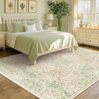 Cream Green Washable 8x10 Area Rugs - Image 4