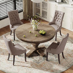 COLAMY Fabric Side Dining Chairs Set of 6, Wingback Upholstered Dining Room - Image 7