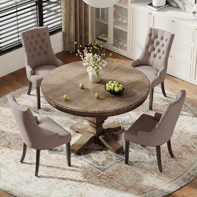 COLAMY Fabric Side Dining Chairs Set of 2, Wingback Upholstered Dining Room - Image 7