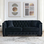 77" Modern Velvet Chesterfield Sofa by Unknown