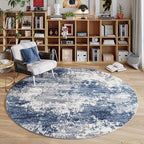 Blue Round Area Rugs 4ft Washable Circle Rug by Acapet