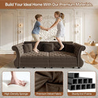 97.6" Oversized Pull Out Sofa Bed, Chesterfield Velvet Sleeper Sofa Couch - Image 5