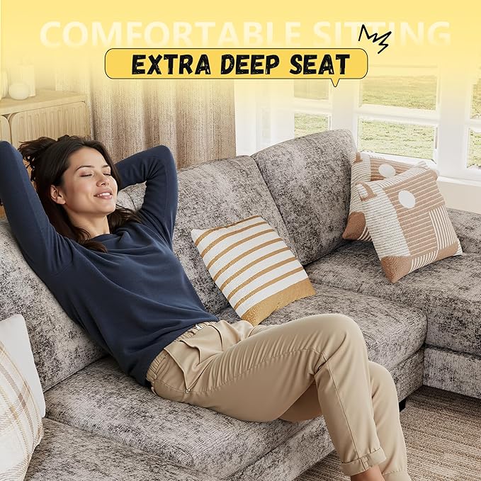 JUMMICO Sectional Couches for Living Room, U Shaped Couch - Image 4